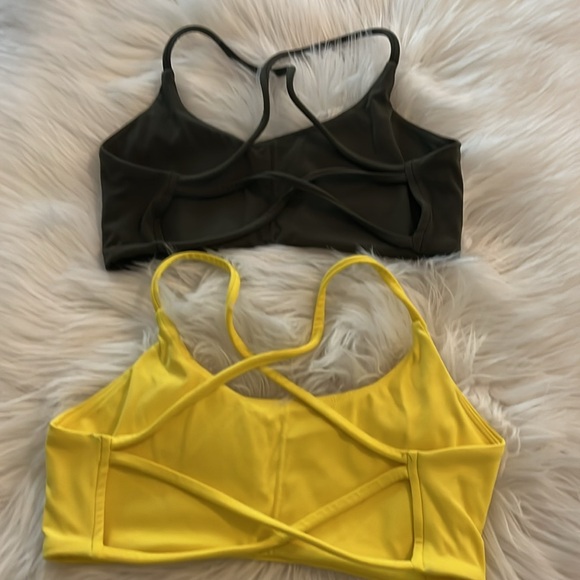 Green and yellow strappy  back sports bra size small - Picture 2 of 2